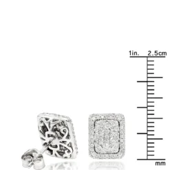 Halo 3 Carat Look Cluster Diamond Stud Earrings 1ct By Luxurman -The King Of Accessories halo 3 carat look cluster diamond stud earrings 1ct by luxurman rulerwh