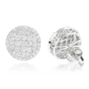 Halo Diamond Cluster Earrings Studs 1.61ct 14K White Gold
