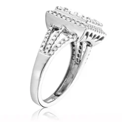 Halo Square Diamond Engagement Ring 14K White Gold Ladies Cluster Ring 1.7ct 5 Halo Square Diamond Engagement Ring 14K White Gold Ladies Cluster Ring 1.7ct -The King Of Accessories halo square diamond engagement ring 14k gold ladies cluster ring 17ct 2