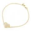 Women's 10K Yellow Gold Diamond Heart Bracelet 1/5ct