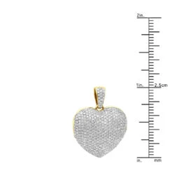 Iced Out Ladies Big Pave Diamond Heart Locket Pendant W Picture 14K Yellow Gold 18 Iced Out Ladies Big Pave Diamond Heart Locket Pendant W Picture 14K Yellow Gold -The King Of Accessories iced out ladies big pave diamond heart locket pendant w picture solid 14k gold 100495 ruler yellow