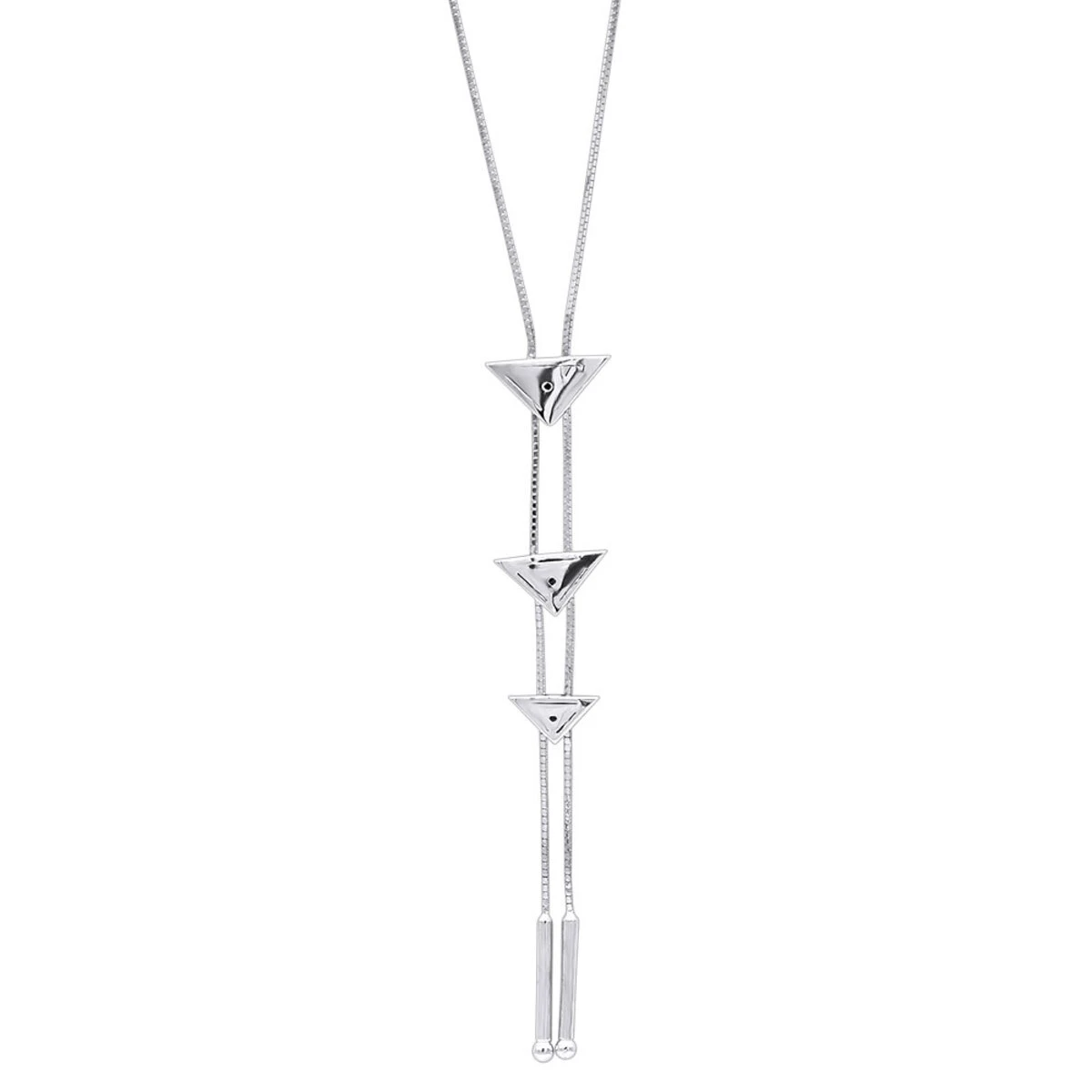 14K White Gold Diamond Triangle Necklace For Women Adjustable By LUXURMAN 0.25ct 4 14K White Gold Diamond Triangle Necklace For Women Adjustable By LUXURMAN 0.25ct - Image 4