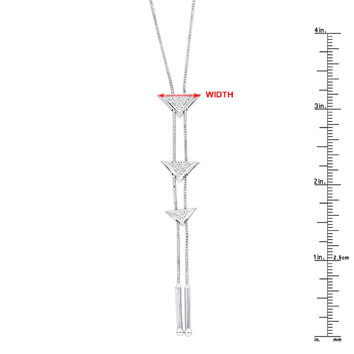 14K White Gold Diamond Triangle Necklace For Women Adjustable By LUXURMAN 0.25ct 10 14K White Gold Diamond Triangle Necklace For Women Adjustable By LUXURMAN 0.25ct - Image 10