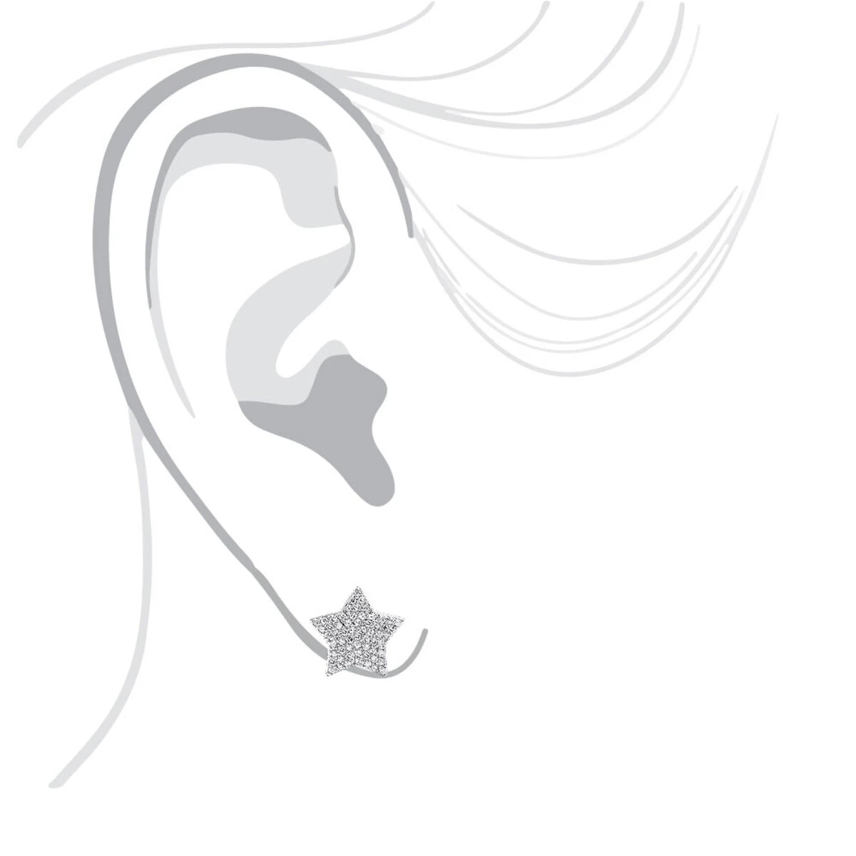 14K White Gold Fully Iced Out Pave Diamond Star Earrings Studs 0.25CT By Luxurman 7 14K White Gold Fully Iced Out Pave Diamond Star Earrings Studs 0.25CT By Luxurman - Image 7