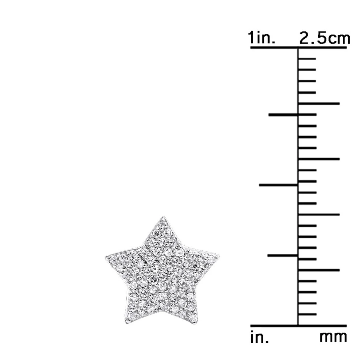 14K White Gold Fully Iced Out Pave Diamond Star Earrings Studs 0.25CT By Luxurman 8 14K White Gold Fully Iced Out Pave Diamond Star Earrings Studs 0.25CT By Luxurman - Image 8