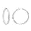 14K White Gold Large Diamond Hoop Earrings 3.5ct Inside Out Pave Setting
