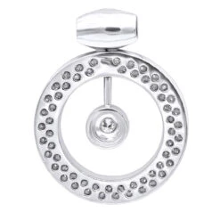 14K White Gold Large Round Shape Diamond Circle Pendant For Women 5.25CT Luxurman -The King Of Accessories jewelry 14k gold large round shape diamond circle pendant for women 525ct luxurman backwh