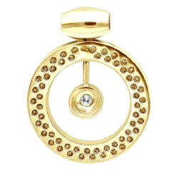 14K White Gold Large Round Shape Diamond Circle Pendant For Women 5.25CT Luxurman -The King Of Accessories jewelry 14k gold large round shape diamond circle pendant for women 525ct luxurman backye