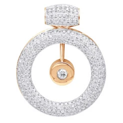 14K White Gold Large Round Shape Diamond Circle Pendant For Women 5.25CT Luxurman -The King Of Accessories jewelry 14k gold large round shape diamond circle pendant for women 525ct luxurman ro