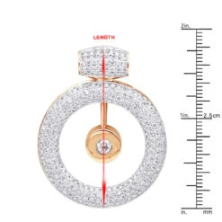 14K White Gold Large Round Shape Diamond Circle Pendant For Women 5.25CT Luxurman -The King Of Accessories jewelry 14k gold large round shape diamond circle pendant for women 525ct luxurman rulerro