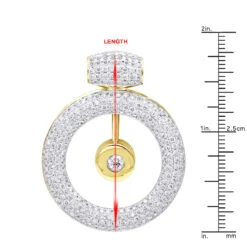 14K White Gold Large Round Shape Diamond Circle Pendant For Women 5.25CT Luxurman -The King Of Accessories jewelry 14k gold large round shape diamond circle pendant for women 525ct luxurman rulerye
