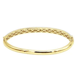 14K White Gold Pave Diamond Bangle Bracelet For Women 4.75ct By LUXURMAN -The King Of Accessories jewelry 14k gold pave diamond bangle bracelet for women 475ct by luxurman backye