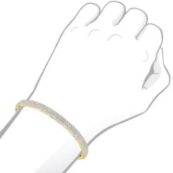 14K White Gold Pave Diamond Bangle Bracelet For Women 4.75ct By LUXURMAN -The King Of Accessories jewelry 14k gold pave diamond bangle bracelet for women 475ct by luxurman bodye