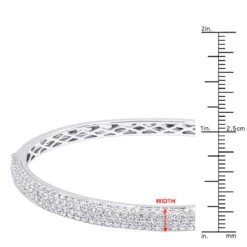 14K White Gold Pave Diamond Bangle Bracelet For Women 4.75ct By LUXURMAN -The King Of Accessories jewelry 14k gold pave diamond bangle bracelet for women 475ct by luxurman rulerwh