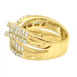 14K White Gold White Yellow Diamond Statement Criss Cross Ring For Women 2 Carats 12 14K White Gold White Yellow Diamond Statement Criss Cross Ring For Women 2 Carats -The King Of Accessories jewelry 14k gold white yellow diamond statement criss cross ring for women 2 carats backye