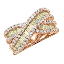 14K White Gold White Yellow Diamond Statement Criss Cross Ring For Women 2 Carats 10 14K White Gold White Yellow Diamond Statement Criss Cross Ring For Women 2 Carats -The King Of Accessories jewelry 14k gold white yellow diamond statement criss cross ring for women 2 carats ro