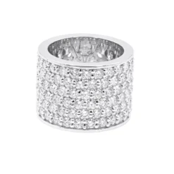 16mm Wide Diamond Eternity Band Unique 18K White Gold Ladies Anniversary Ring 7 Carats -The King Of Accessories jewelry 16mm wide diamond eternity band unique 18k gold ladies anniversary ring 7 carats 000956 backwh 1