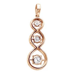 3 Stone Infinity Diamond Pendant For Women 14K Rose Gold By Luxurman -The King Of Accessories jewelry 3 stone infinity diamond pendant for women 14k gold by luxurman backro