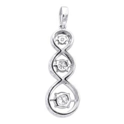 3 Stone Infinity Diamond Pendant For Women 14K Rose Gold By Luxurman -The King Of Accessories jewelry 3 stone infinity diamond pendant for women 14k gold by luxurman backwh