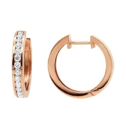 Classy Small 1/2 Inch Diamond Hoop Earrings 14K Yellow Gold Huggies Round Diamonds 10 Classy Small 1/2 Inch Diamond Hoop Earrings 14K Yellow Gold Huggies Round Diamonds -The King Of Accessories jewelry classy small 12 inch diamond hoop earrings 14k gold huggies round diamonds ro