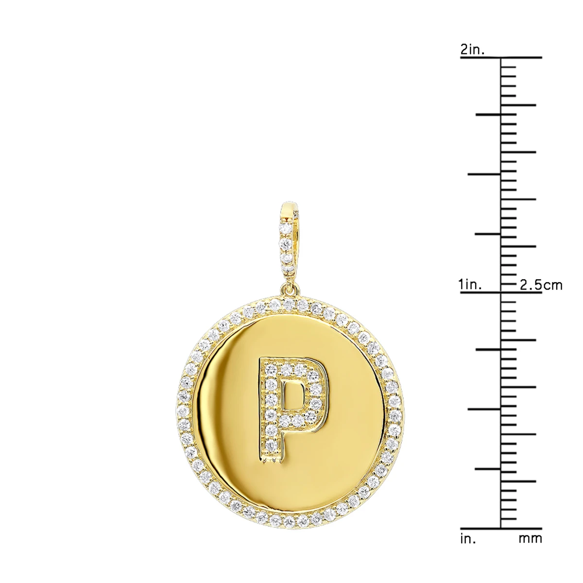 Customizable 14K Yellow Gold Diamond Circle Alphabet Pendant For Women 0.7ct Medallion 6 Customizable 14K Yellow Gold Diamond Circle Alphabet Pendant For Women 0.7ct Medallion - Image 6