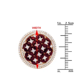 Unique Halo Circle Diamond Right Hand Ring For Women With Rubies 14K Rose Gold -The King Of Accessories jewelry halo circle diamond right hand ring for woman with ruby 14k gold 26213 rulerro