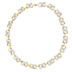 Luxurman Unique 14K Yellow Gold Pave Diamond Necklace For Women 12.9ct