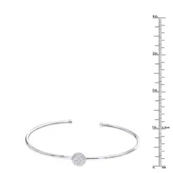 Stackable 14K White Gold Pave Diamond Bangle Bracelet For Women 0.42ct Luxurman -The King Of Accessories jewelry stackable 14k gold pave diamond bangle bracelet for women 042ct luxurman rulerwh
