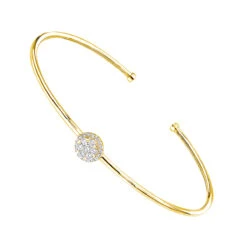 The King Of Accessories -The King Of Accessories jewelry stackable 14k gold pave diamond bangle bracelet for women 042ct luxurman ye