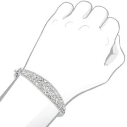 Unique 14K White Gold Baguette & Round Diamond Bangle Bracelet For Women 3 Carat 11 Unique 14K White Gold Baguette & Round Diamond Bangle Bracelet For Women 3 Carat -The King Of Accessories jewelry unique 14k gold baguette round diamond bangle bracelet for women 3 carat bodwh 2