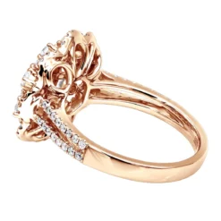 Vintage 18K White Gold Flower Cluster Diamond Ring For Women 1.25ct By Luxurman 17 Vintage 18K White Gold Flower Cluster Diamond Ring For Women 1.25ct By Luxurman -The King Of Accessories jewelry vintage 18k gold flower cluster diamond ring for women 125ct by luxurman backro