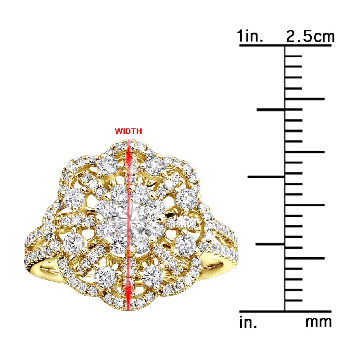 Vintage 18K White Gold Flower Cluster Diamond Ring For Women 1.25ct By Luxurman 11 Vintage 18K White Gold Flower Cluster Diamond Ring For Women 1.25ct By Luxurman - Image 11