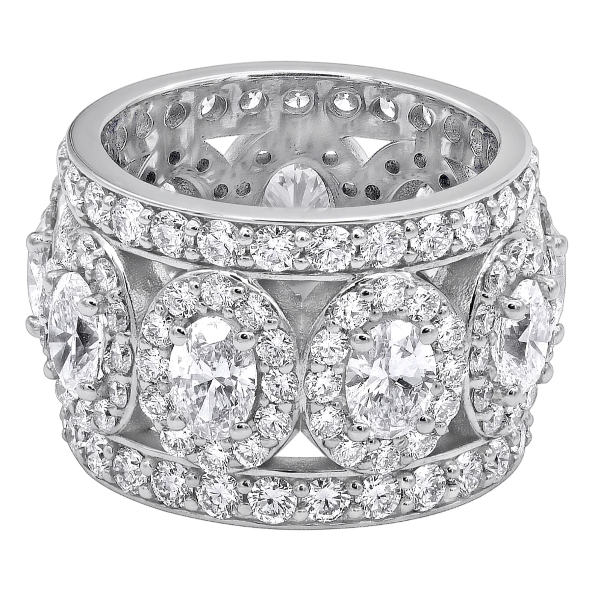 VVS Diamond Eternity Band Platinum Designer Diamond Ring For Women 10 Carats 2 VVS Diamond Eternity Band Platinum Designer Diamond Ring For Women 10 Carats - Image 2