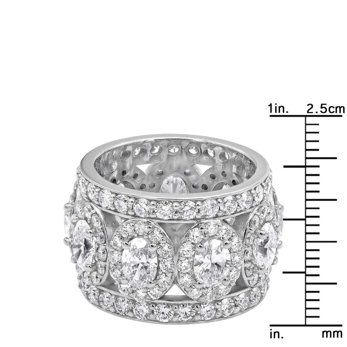 VVS Diamond Eternity Band Platinum Designer Diamond Ring For Women 10 Carats 4 VVS Diamond Eternity Band Platinum Designer Diamond Ring For Women 10 Carats - Image 4