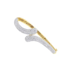 The King Of Accessories -The King Of Accessories jewelry womens diamond snakes bangle bracelet 18k gold by joe rodeo 644ct ye