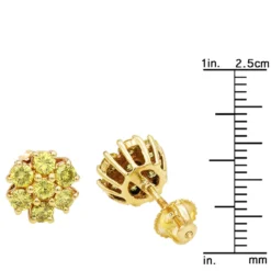 Women's Or Men's 1.5 Carat Yellow Diamonds Cluster Stud Earrings 14K Yellow Gold 9 Women's Or Men's 1.5 Carat Yellow Diamonds Cluster Stud Earrings 14K Yellow Gold -The King Of Accessories jewelry womens or mens 15 carat yellow diamonds cluster stud earrings in 14k gold 407104 rulerye