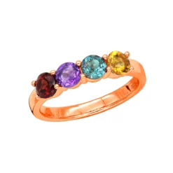 Ladies Birthstone Custom Made 14K White Gold Cocktail Ring With Gemstones -The King Of Accessories ladies birthstone jewelry custom made 14k gold cocktail ring with gemstones 018039 ro