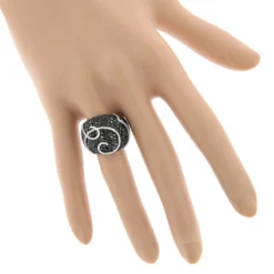 Ladies Black And White Diamond Cocktail Ring 3ct 18K White Gold 5 Ladies Black And White Diamond Cocktail Ring 3ct 18K White Gold -The King Of Accessories ladies black and white diamond cocktail ring 3ct 18k p 48226bod