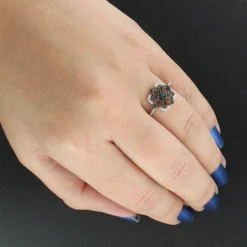 Ultra Thin Ladies Black And White Diamond Ring 0.31ct 14K White Gold -The King Of Accessories ladies black and white diamond ring 031ct 14k gold 3