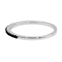 Ultra Thin Ladies Black Diamond Band Stackable 0.3ct 14K White Gold -The King Of Accessories ladies black diamond band stackable 03ct 14k gold backwh