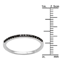 Ultra Thin Ladies Black Diamond Band Stackable 0.3ct 14K White Gold -The King Of Accessories ladies black diamond band stackable 03ct 14k gold rulerwh