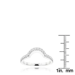 Ladies Curved Diamond Wedding Band 14K White Gold 0.6ct 11 Ladies Curved Diamond Wedding Band 14K White Gold 0.6ct -The King Of Accessories ladies curved diamond wedding band 14k gold 06ct rulerwh