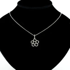 Ladies Cutout Diamond Flower Pendant 0.26ct 14K White Gold -The King Of Accessories ladies cutout diamond flower pendant 026ct 14k gold 3