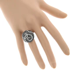 Ladies Designer Diamond Ring 2.18ct 18K White Gold Black White -The King Of Accessories ladies designer diamond ring 218ct 18k black white p 49406bod