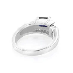 Ladies Diamond And Sapphire Ring 14K White Gold 0.13ctd 0.50cts -The King Of Accessories ladies diamond and sapphire ring 14k 013ctd 050cts p 29671 backwh