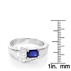 Ladies Diamond And Sapphire Ring 14K White Gold 0.13ctd 0.50cts -The King Of Accessories ladies diamond and sapphire ring 14k 013ctd 050cts p 29671 rulerwh