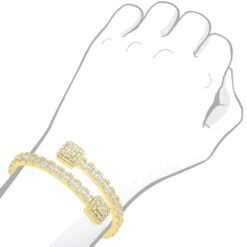 Ladies Diamond Bracelet 10K Yellow Gold Split-Style Bangle Bracelet For Women 8 Ladies Diamond Bracelet 10K Yellow Gold Split-Style Bangle Bracelet For Women -The King Of Accessories ladies diamond bracelet 10k or 14k gold split style bangle bracelet for women 804081 bodye