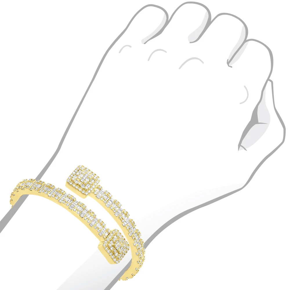 Ladies Diamond Bracelet 10K Yellow Gold Split-Style Bangle Bracelet For Women 4 Ladies Diamond Bracelet 10K Yellow Gold Split-Style Bangle Bracelet For Women - Image 4