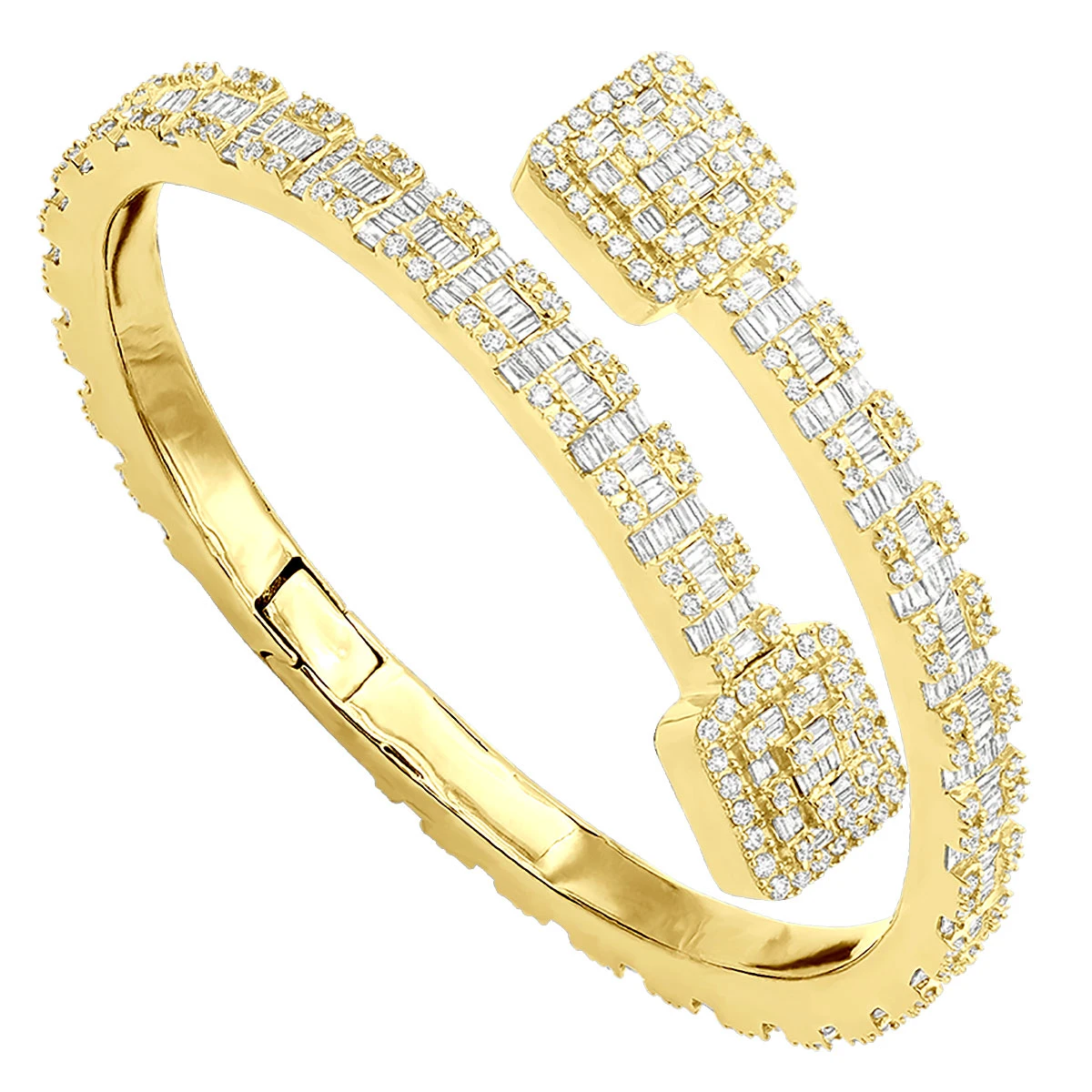 Ladies Diamond Bracelet 10K Yellow Gold Split-Style Bangle Bracelet For Women 1 Ladies Diamond Bracelet 10K Yellow Gold Split-Style Bangle Bracelet For Women