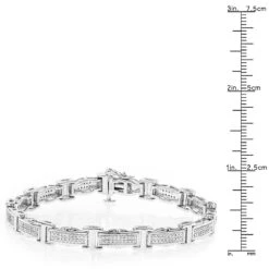 Ladies Diamond Bracelet In Sterling Silver 0.22ct -The King Of Accessories ladies diamond bracelet in sterling silver 027ct p 48396 ruler